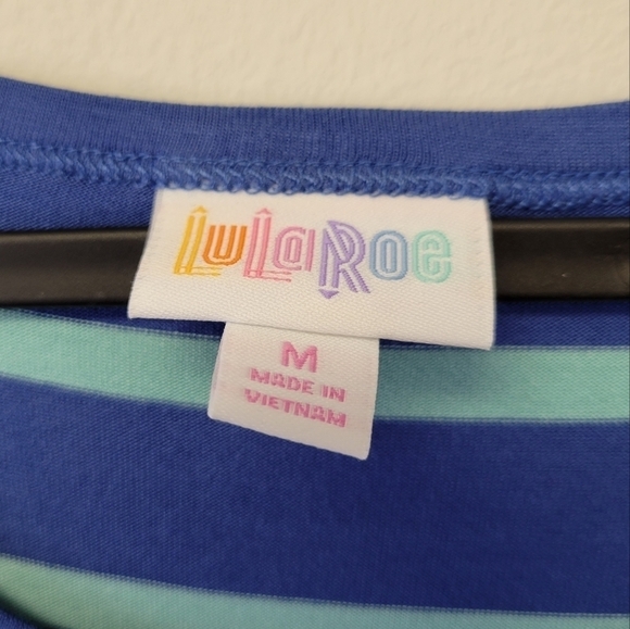 Lularoe Julia Striped Midi dress blue M - Picture 3 of 7